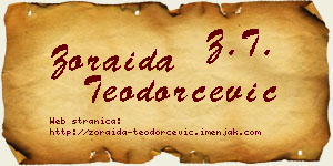 Zoraida Teodorčević vizit kartica